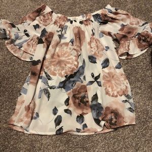 Silk blouse with flower detailing